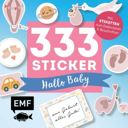 333 Sticker - Hallo Baby - Etiketten und Aufkleber mit beschreibbarer Oberfläche