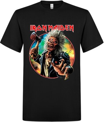 Iron Maiden - Axe Eddie Red White Circle Back And Front