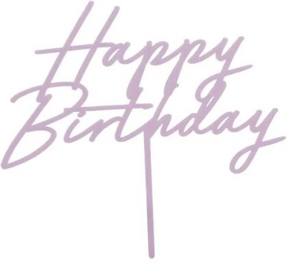 Happy Birthday Acryl-Kuchentopper lila