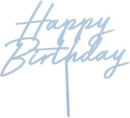 Happy Birthday Acryl-Kuchentopper 1nebelblau