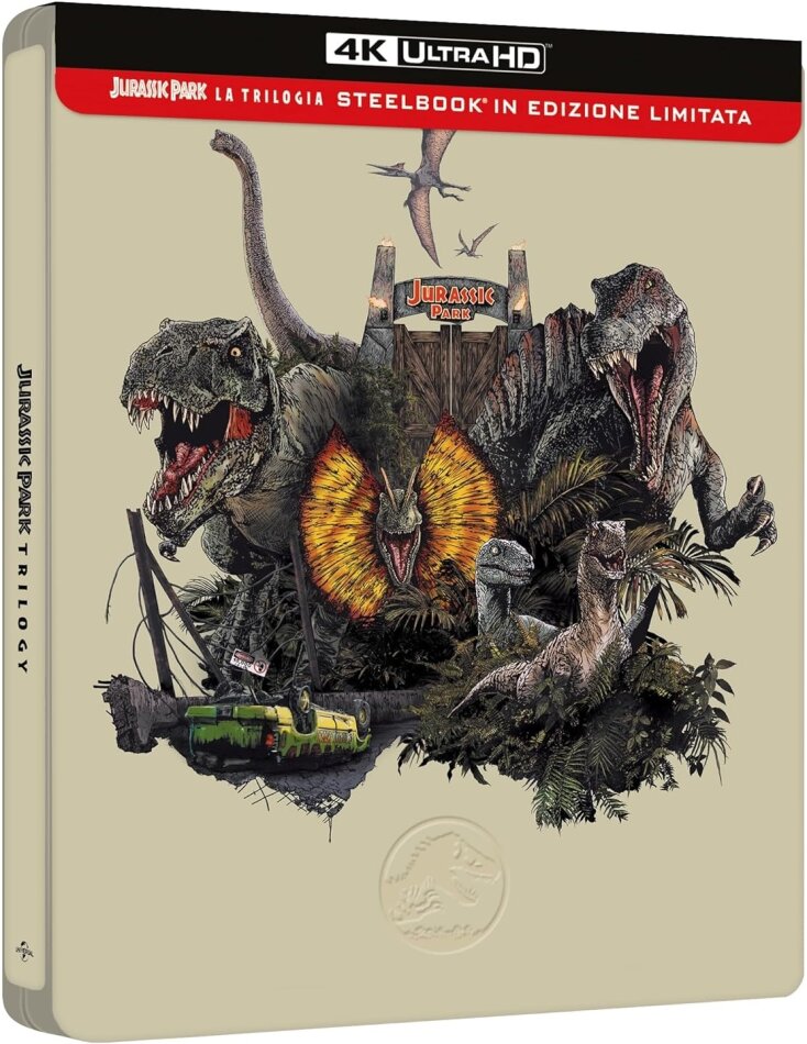 Jurassic Park 1-3 - Trilogy Edizione Limitata, Steelbook, 3 4K Ultra HDs