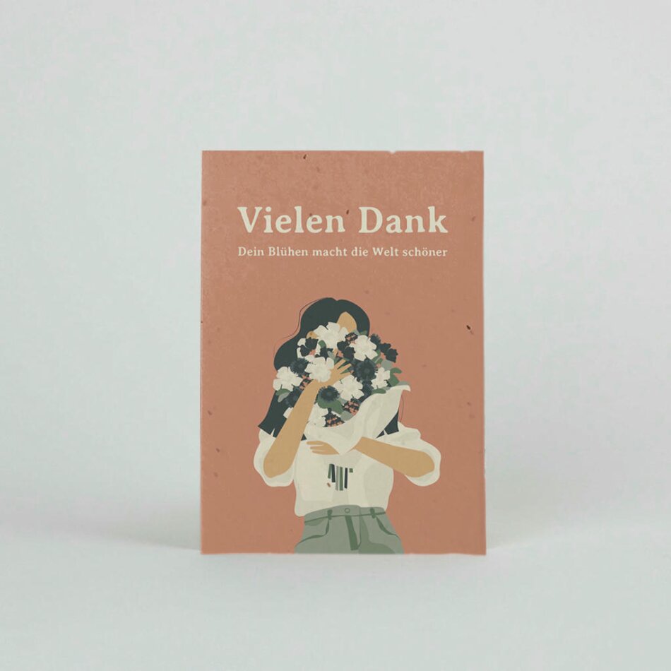 Pflanzbare Postkarte Vielen Dank blühen