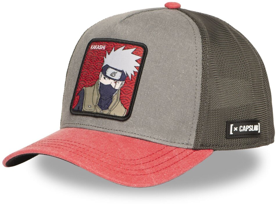 Casquette Trucker Premium - Kakashi Sharingan (Rouge/Gris) - Naruto Shippuden - U