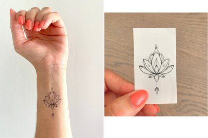 Lotus Dots Tattoo