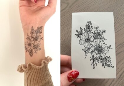 Floral F Tattoo