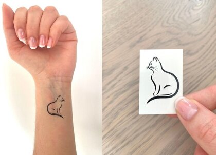 Katzen Silhouette Tattoo