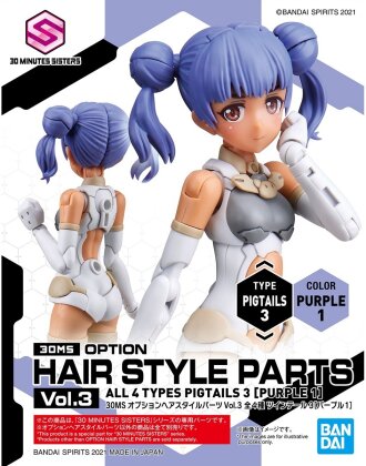Optional Hairstyle Parts - Vol.3 - Pigtails 3 (Purple1) - 30 Minutes Sisters - 1/144