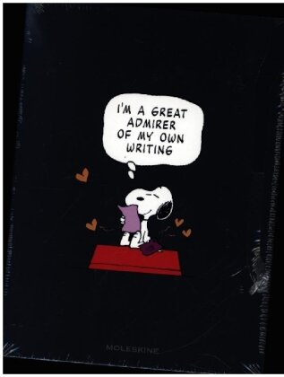 Moleskine Peanuts Kreativ Set, Notizbuch Snoopy L/A5, fester Einband, liniert, schwarz, Blackwing Graphitstifte weich (12x) - Radiergummi und Anspitzer