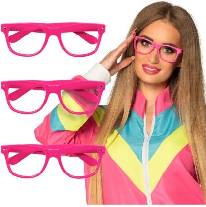 Partybrille Neon 3er Set pink