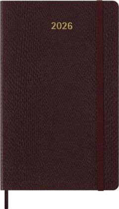 Moleskine 12 Monate Precious & Ethical Wochen Notizkalender, L/A5, liniert, weicher Einband, Mamba Bordeaux - mit Box