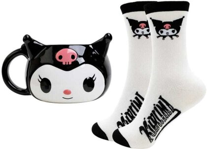 Sanrio Set 3D Tasse und Socken Kuromi