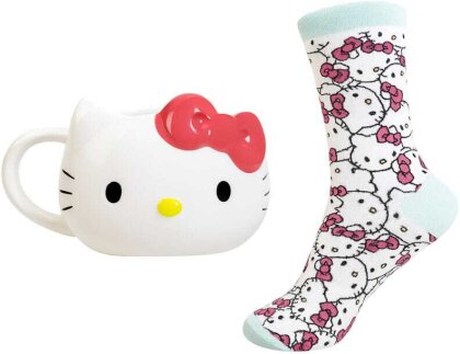 Sanrio Set 3D Tasse und Socken Hello Kitty