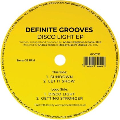 Definite Grooves - Disco Light EP (12" Maxi)