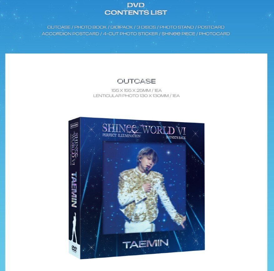 Shinee (K-Pop) - World VI - Perfect Illumination: Shinee's Back TAEMIN Version, 3 DVD