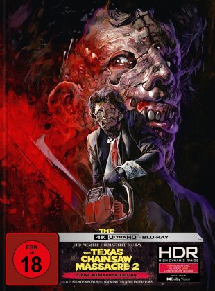 The Texas Chainsaw Massacre 2 (1986) (Cover A, Edizione Limitata, Mediabook, 4K Ultra HD + 2 Blu-ray)