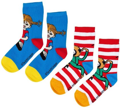 Pippi Langstrumpf Socken blau/rot