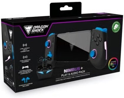 DragonShock - Nimbus+ Play und Audio Pack - Drahtloser Bluetooth-Controller Schwarz