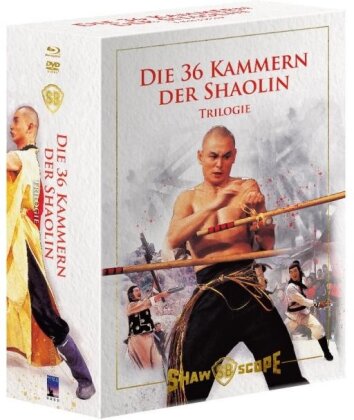 Die 36 Kammern der Shaolin Trilogie (Cover A, Schuber, Limited Edition, Mediabook, Uncut, 3 Blu-rays + 3 DVDs)