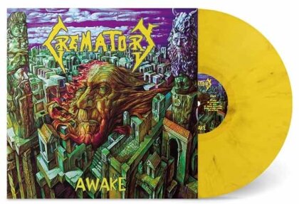 Crematory - Awake (2025 Reissue, ROAR! ROCK OF ANGELS RECORDS IKE, Temple Yellow Vinyl, LP)