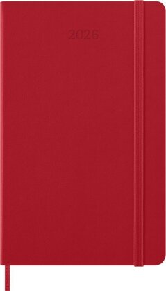 Moleskine 12 Monate Tageskalender 2026, Large/A5, 1 Tag = 1 Seite, Fester Einband - Scharlachrot