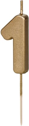 Geburtstagskerze Ziffer 1 Gold