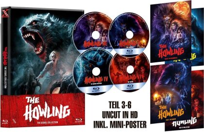 The Howling: The Sequel Collection - Howling 3 (1987) / Howling 4: The Original Nightmare (1988) / Howling 5: The Rebirth (1989) / Howling 6: The Freaks (1991) (Wattiert, Limited Edition, Mediabook, Uncut, 4 Blu-rays)