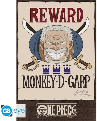 Poster - Wanted Garp Cross Guild - One Piece - Roulé & filmé - 91.5 cm