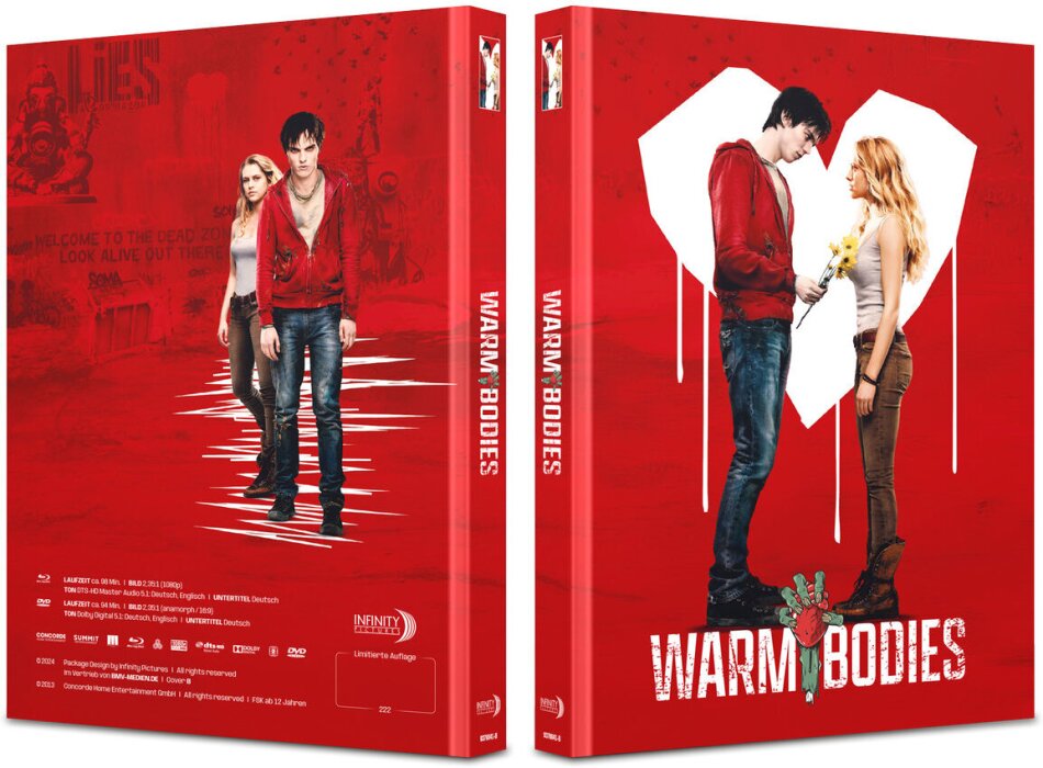 Warm Bodies (2013) (Cover B, Limited Edition, Mediabook, Blu-ray + DVD)
