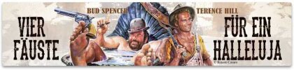 Bud Spencer & Terence Hill Blechschild mit Magnet Vier Fäuste für ein Halleluja 16 x 3,5 cm