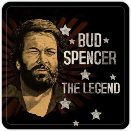 Bud Spencer Bierdeckel aus Blech The Legend 10 x 10 cm
