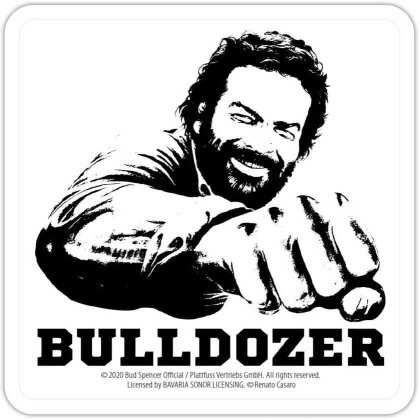 Bud Spencer Bierdeckel aus Blech Bulldozer 10 x 10 cm
