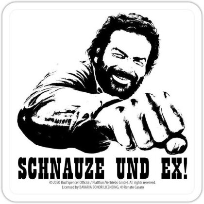 Bud Spencer Bierdeckel aus Blech Schnauze und Ex 10 x 10 cm