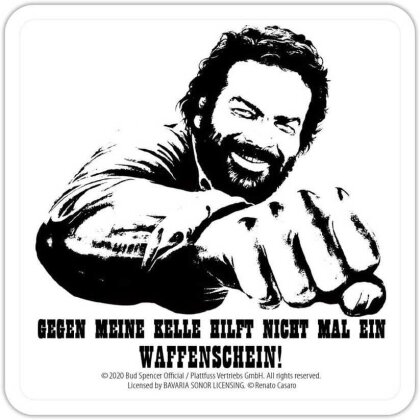 Bud Spencer Bierdeckel aus Blech Kelle 10 x 10 cm