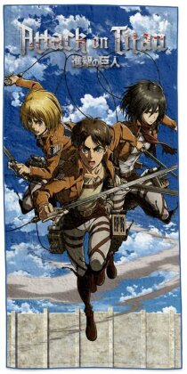 Attack on Titan Handtuch Eren - Mikasa & Armin 150 x 75 cm