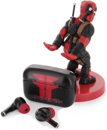 Marvel Holdems Mini-Halter & Kabellose Kopfhörer Deadpool mit TWS Buds Pro 10 cm