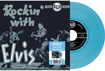 Elvis Presley - Ep Etranger N19 Rockin' With Elvis (Volume I) (Belgium) (Blue Vinyl, 7" Single)