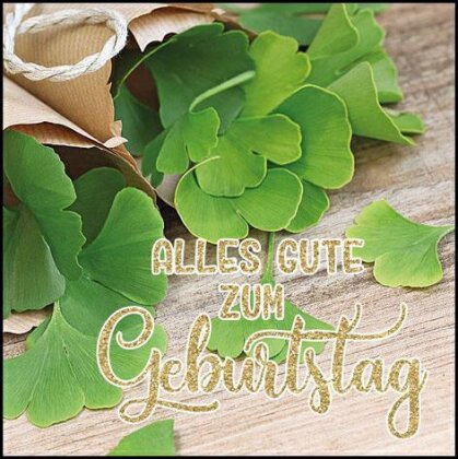 Zum Geburtstag (Ginkgo) Doppelkarte