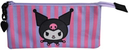 Trousse - Triple - Kuromi - Sanrio - 22 cm
