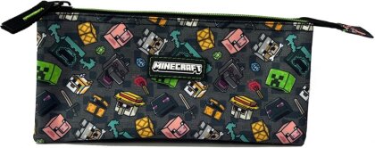 Trousse - Triple - Pixel 25 - Minecraft - 22 cm