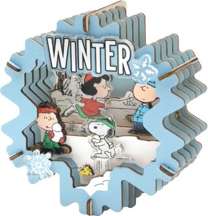 Die Peanuts Puremind Modellbausatz Wooden Theater Winter Wonderland