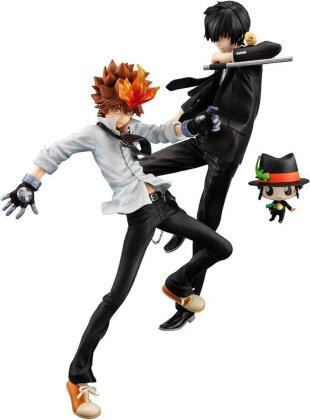 Katekyo Hitman Reborn! G.E.M. Serie PVC Statue Tsunayoshi Sawada & Kyoya Hibari & Reborn Set 21 cm