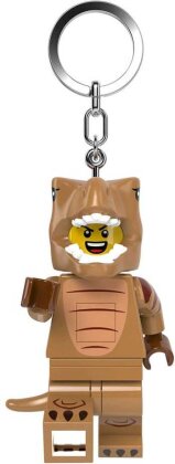 LEGO Minifigures Schlüsselanhänger mit Leuchtfunktion T-Rex Kostüm-Fan 8 cm