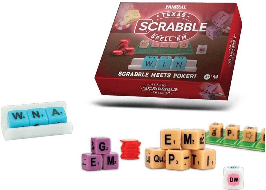 FanRoll Hasbro Spiel Scrabble Texas Spell Em
