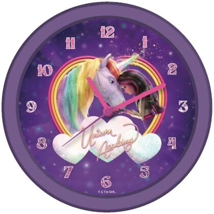 Unicorn Academy Wanduhr Glow in the Dark