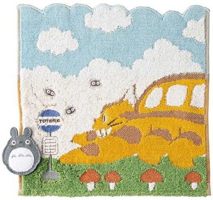 Mein Nachbar Totoro Mini-Handtuch Catbus on it's way 25 x 25 cm