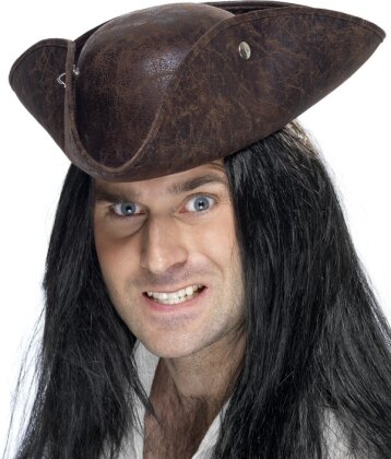 Piraten Hut Tricorn brown
