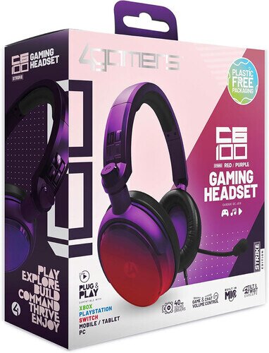 4Gamers - C6-100 Headset STRIKE - Red & Purple