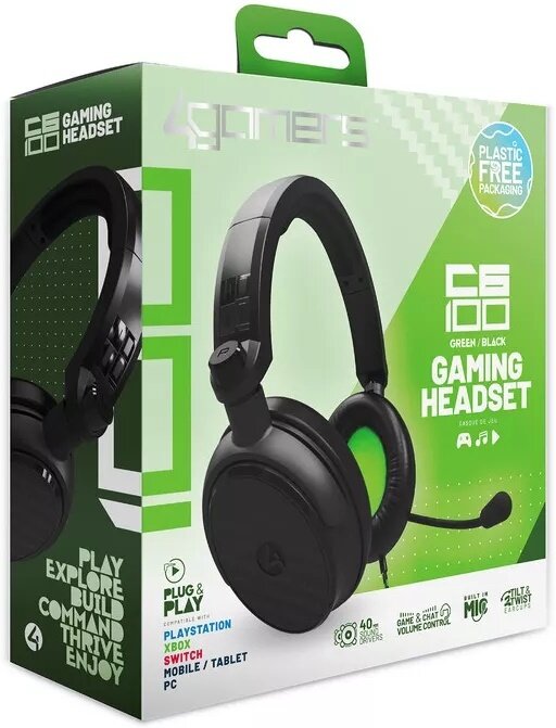 4Gamers - C6-100 Gaming Headset - Black & Green