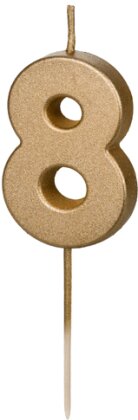 Geburtstagskerze Ziffer 8 Gold