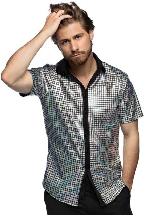 Disco Diamond silber Hemd - Grösse M